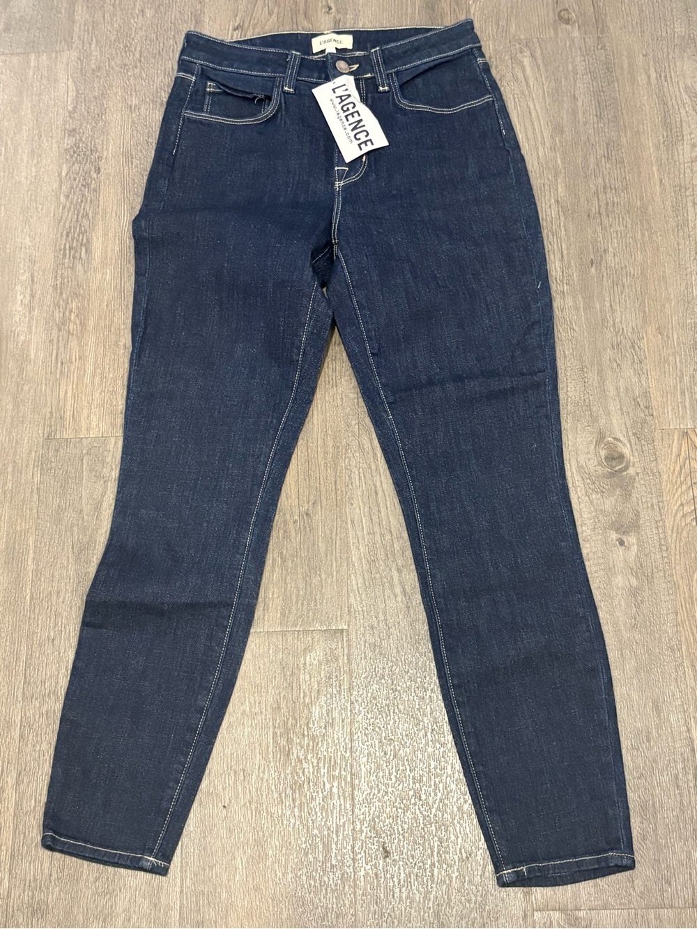 NWT L’Agence High-Rise Cropped Ankle Skinny Jeans Contrast Stitching Size 25